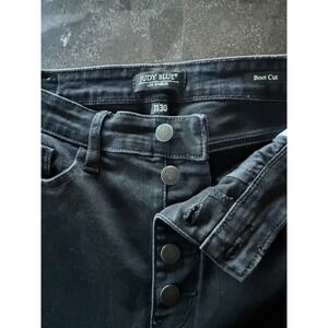 Judy Blue Womens Jeans Size 11 Black Boot Cut Raw Hem Flare Denim Rodeo Festival